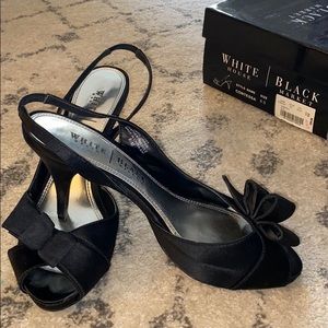 WH/BM Black sling back dress heels